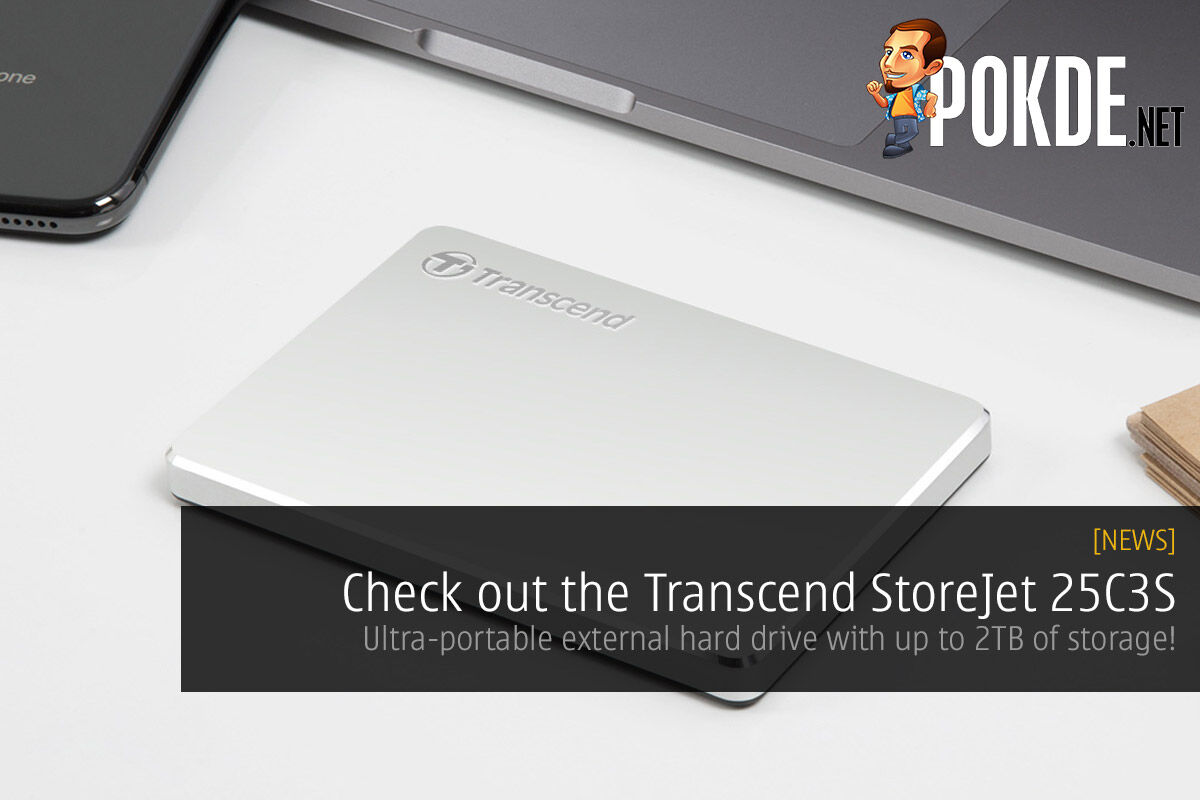 Check out the Transcend StoreJet 25C3S — ultra-portable external hard drive with up to 2TB of storage! 25