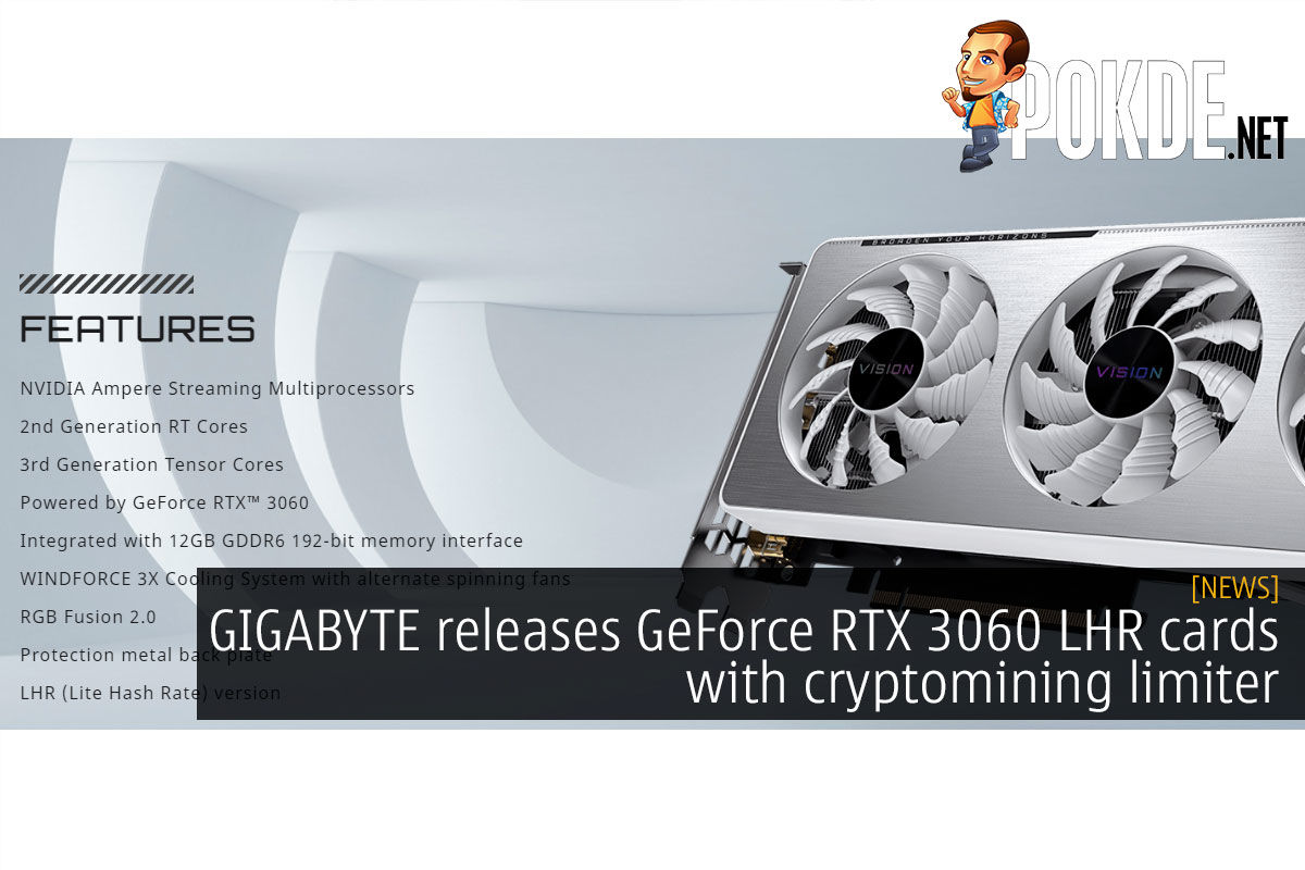 GIGABYTE Releases GeForce RTX 3060 LHR Cards With Cryptomining