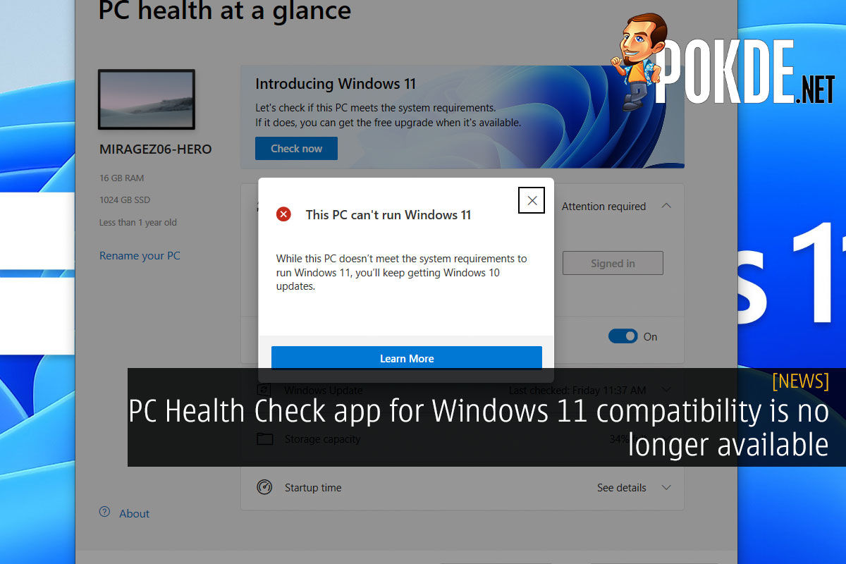 PC Health Check app for Windows 11 compatibility is no longer available ...