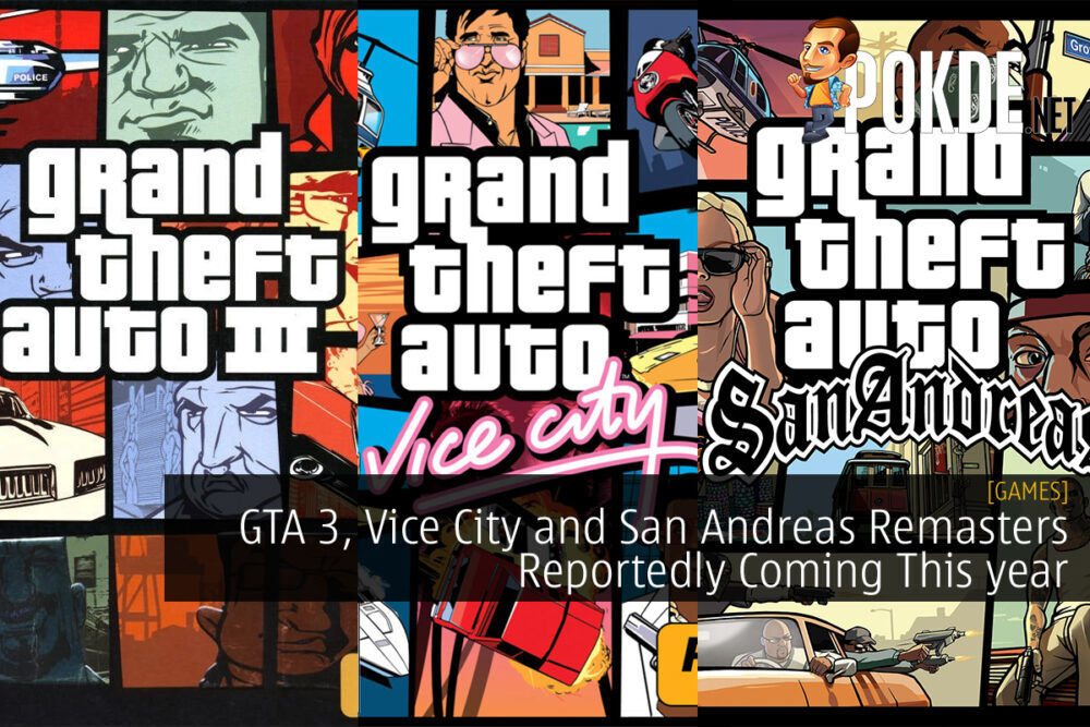 GTA 3, GTA Vice City and GTA San Andreas remasters cover