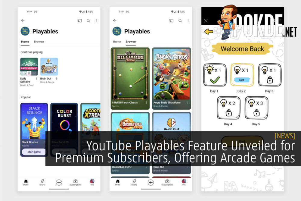 YouTube Playables Feature Unveiled for Premium Subscribers, Offering Arcade Games